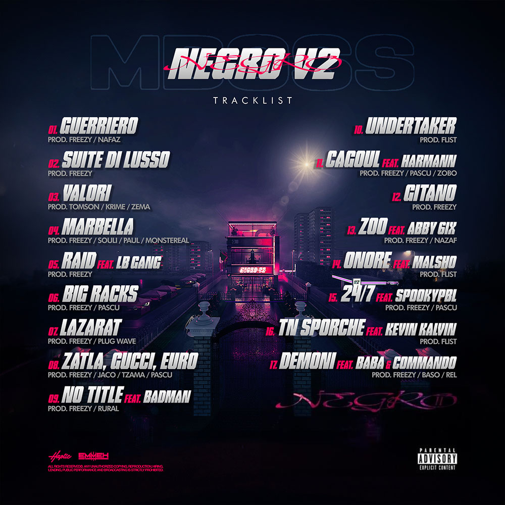 NEGROV2 tracklist artwork Mboss